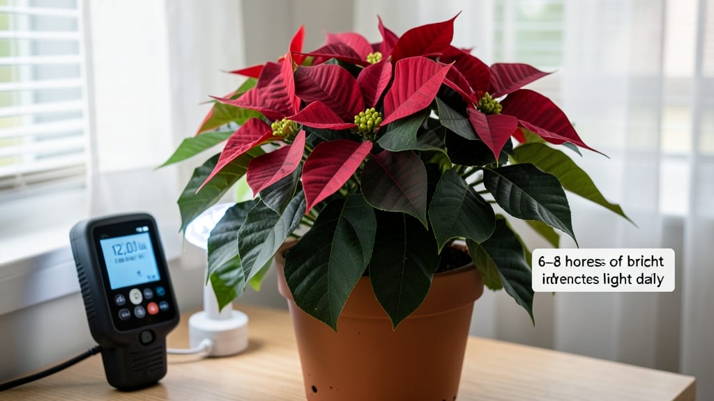 How Much Light Does a Poinsettia Plant Need: Bright Indirect Sun for Lush Holiday Color